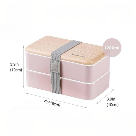 Pink Stackable Bento Lunch Box - Picture 1 of 4